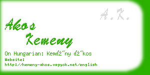 akos kemeny business card